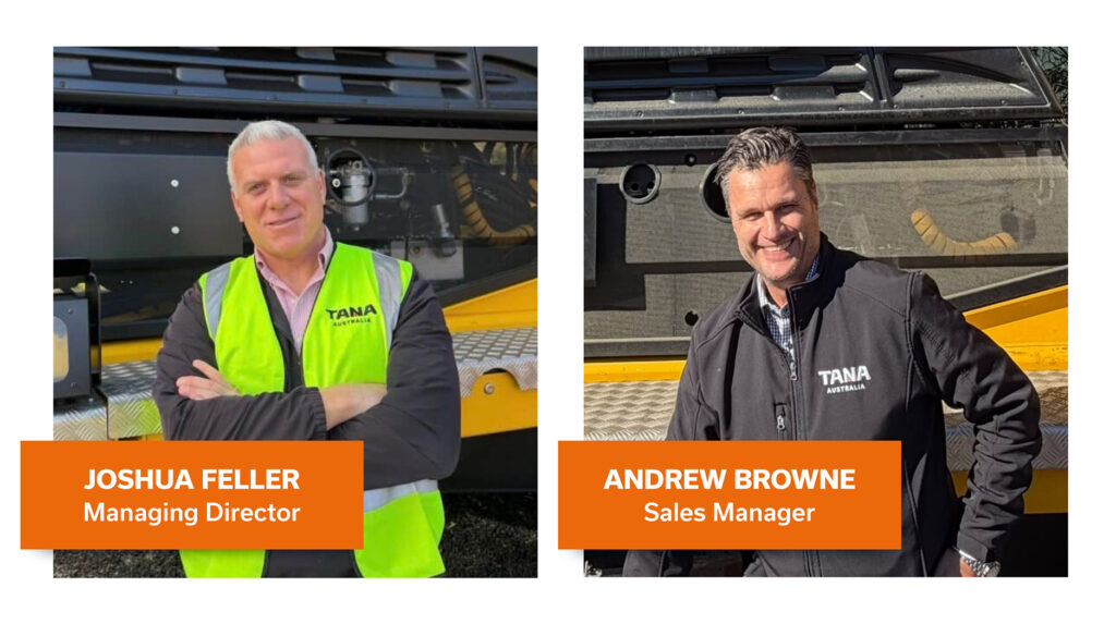 Tana Australia's Joshua Feller, Managing Director, and Andrew Browne, Sales Manager, are attending Waste Expo Australia 2026